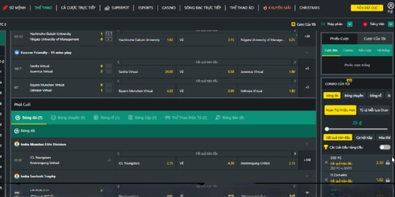 Giao diện cá cược thể thao và casino trực tuyến tại 1XBIT