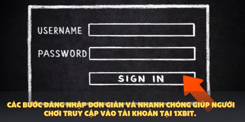 Các bước đăng nhập đơn giản và nhanh chóng giúp người chơi truy cập vào tài khoản tại 1XBIT.