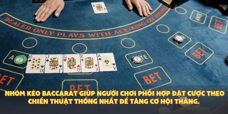 Nhóm kéo baccarat giúp người chơi phối hợp đặt cược theo chiến thuật thống nhất để tăng cơ hội thắng.