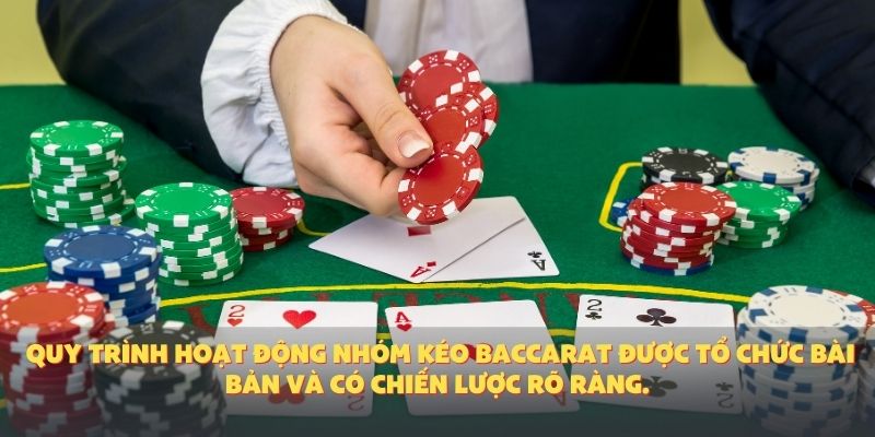 Quy trình hoạt động nhóm kéo baccarat được tổ chức bài bản và có chiến lược rõ ràng.